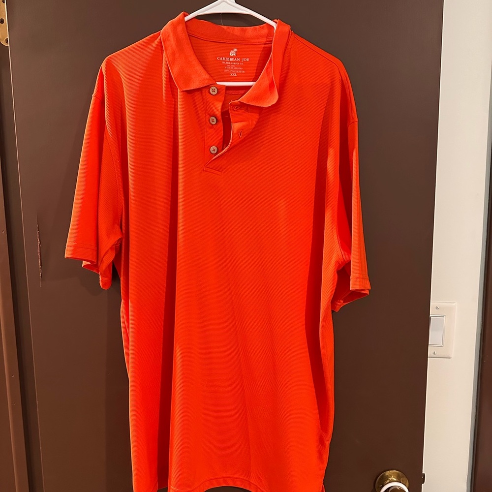 2 Orange golf shirts size XL